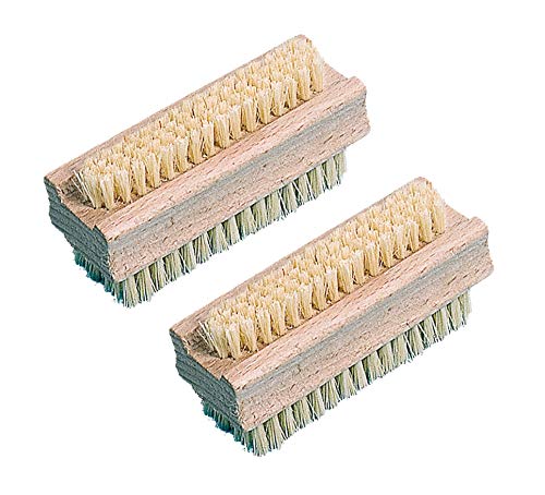 Brushmann 2 Pack Wood Nail Brush / Scrubbing Brush
