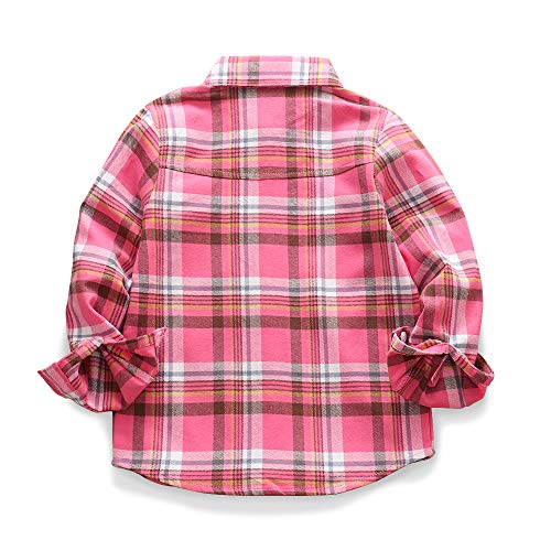 Image of Phorecys Girls' Plaid Flannel Shirt Long Sleeve Button Down Buffalo Checkered Shirt 2T-10 Years