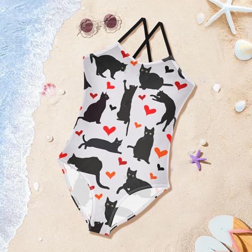 Image of Girls one Piece Swimsuit Summer UPF 50+ Quick Dry Beach Bathing Suit with Straps Swimwear 3-10 Years