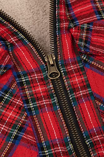 Image of ZENTHACE Boys Sherpa Fleece Lined Flannel Jacket