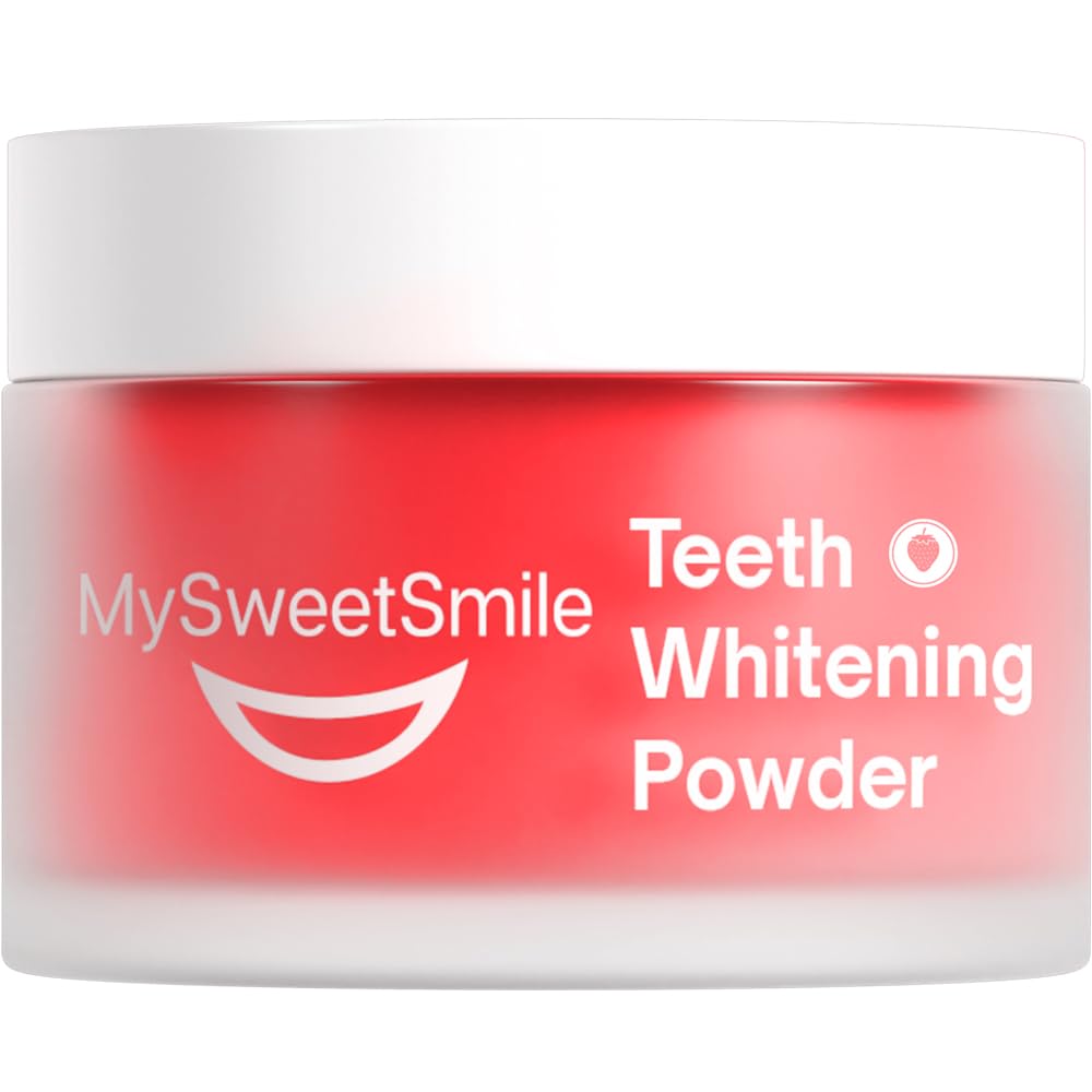 MySweetSmile 3-in-1 Teeth Whitening Powder – 6 Month Supply – Strawberry
