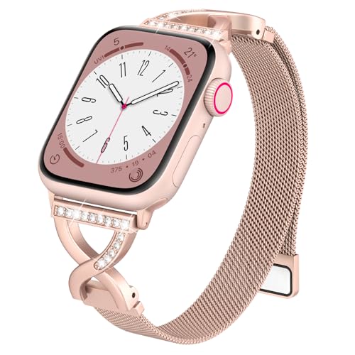 BRG Thin Mesh Loop Apple Watch Band — Champagne Gold (38–42mm)