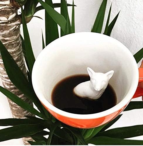 Creature Cups FOX Ceramic Cup (11 Ounce, Red Orange) - Hidden 3D Woodland Animal Inside Mug Emerges As You Drink - Holiday, Birthday, Housewarming Drinkware Gift for Coffee & Tea Lovers - Image 8