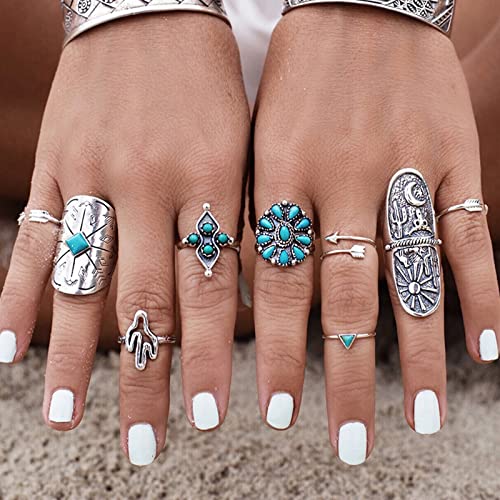 Harry And Henry 19542MAY-RING-D Turquoise Ring Set Western Jewelry thumb #6