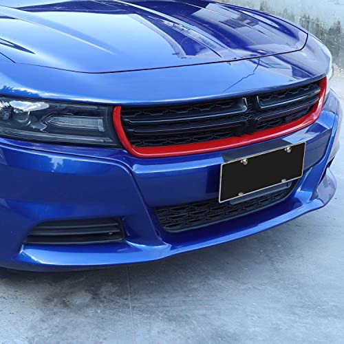 Image of Voodonala Front Grille Inserts Trim for 2015-2026 Dodge Charger, Radiator Grill Cover Protector, ABS Red Exterior Accessories, 2PCS