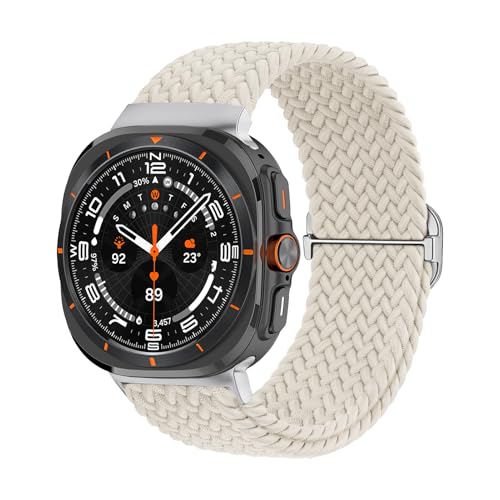 Braided Solo Loop for Samsung Galaxy Watch Ultra 2/Ultra 2025 2024 Bands Women Men,Soft Breathable Adjustable Stretchable Elastics Sport Wristband for Galaxy Watch 8/7 Ultra 47mm