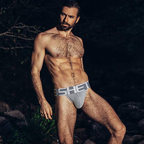 BSHETR Mens Jockstrap with Super Wide Band, Basic Cotton Breathable Athletic Supporters for Men2