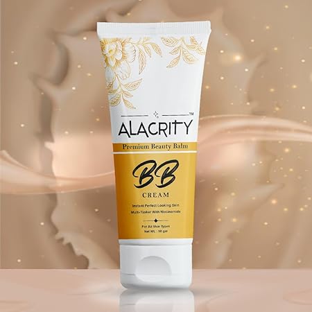 ALACRITY BB Cream Premium bb cream Natural Glass-Glow Finish, No White-Cast, Enriched with Niacinamide, Glycerin & Hydrating, suitable for both men and women - 50g