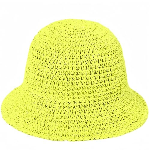 Image of Womens Floppy Straw Sun Hat Packable Wide Brim Summer Beach Hat Foldable Crochet Bucket Hats