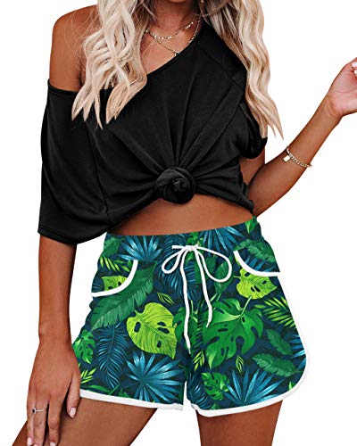 Image of For G and PL Women Summer Floral Beach Boardshorts with Pockets Swim Trunks