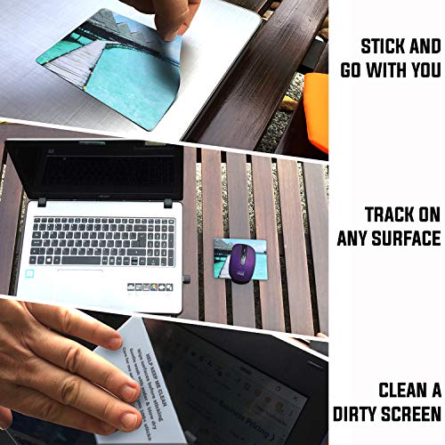 Tapis de souris adhésif plage avec cache webcam et nettoyeur - 2