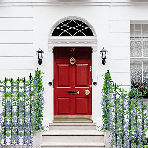 Foevaflo Artificial Wisteria Flowers Garland, Hanging Vines With Flowers For Wedding Arch, Party, Wall Backdrop Decor, 7.2Ft/Pcs (4Pcs, Purple) #TOP3