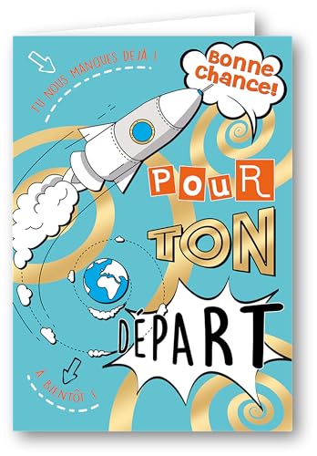 Editions Cely - Tarjeta de salida para colegas (tamaño A4, 21 x 27 cm, sobre incluido, papel FSC, permite escribir muchos mensajes en el interior para dejar un recuerdo a su compañero (salida)