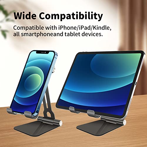 Cell Phone Stand, Adjustable Foldable Aluminum Desktop Phone Holder Cradle Dock Compatible With Iphone 14 13 12 11 Pro Max, Se, Xr, 8 Plus, Android Smartphone, Pad, Desk Accessories #TOP4