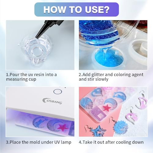Osbang UV-300 Crystal Clear Hard Uv Resin Upgraded Formula Ultraviolet Fast Curing Resin thumb #5