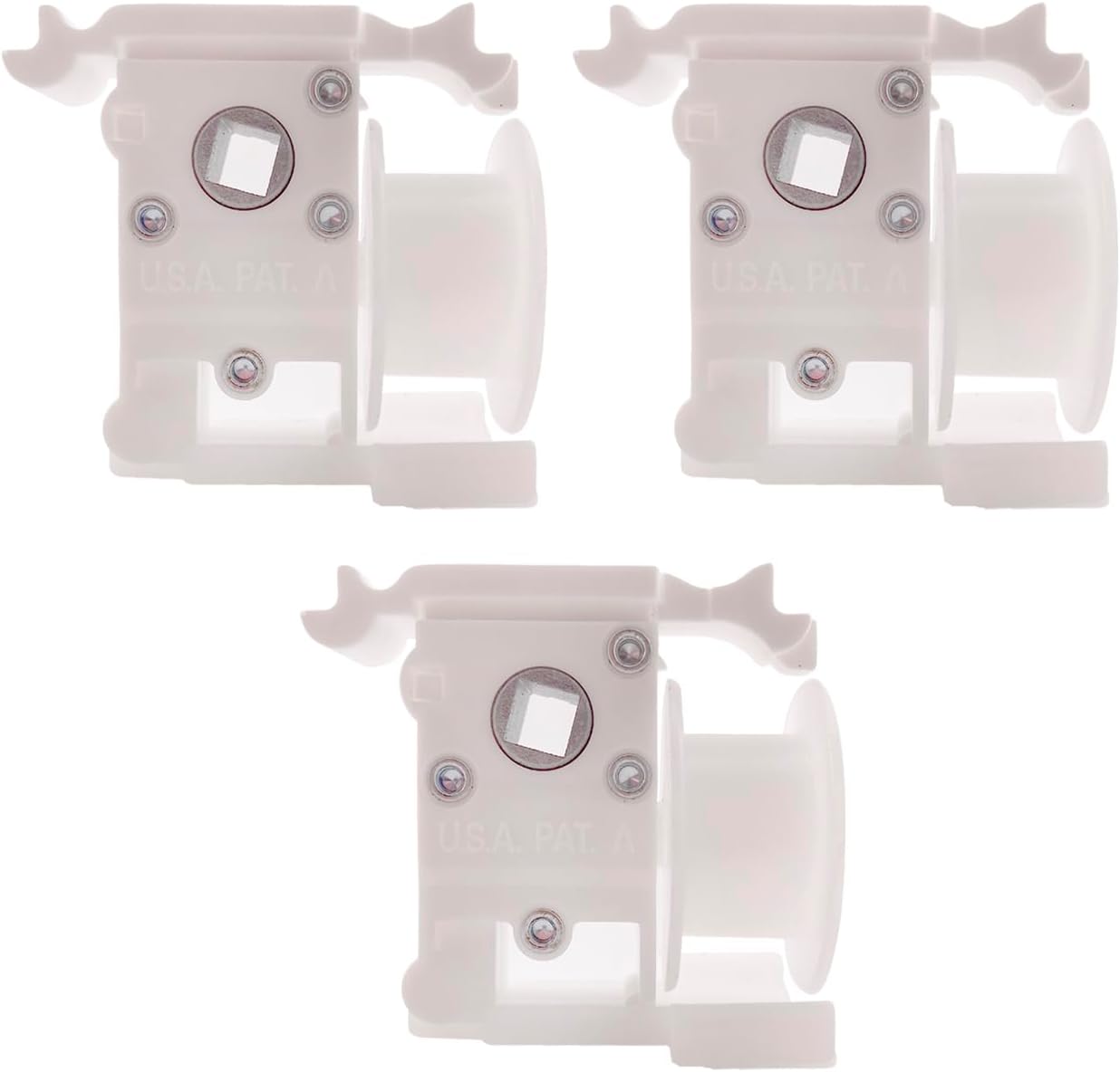 Amazing Drapery Hardware 2" High Profile Blind Tilter with Square Zinc Gear 3ct - Fits 2x2 1/4" Headrails, 1/4" Square Hole, White