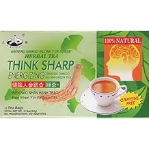 Tai Chi Think Sharp تنشيط الشاي الجينسنغ الجنكة بيلوبا 12 كيس