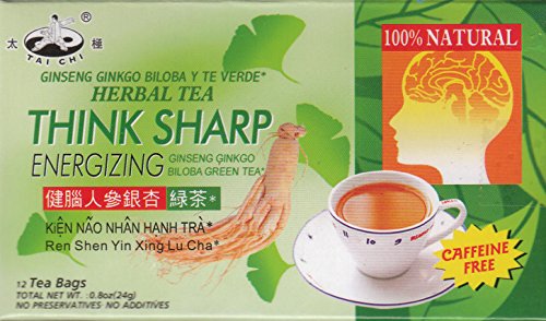 Tai Chi Think Sharp Energizing Tea (Ginseng Ginkgo Biloba) 12 Bags #TOP14