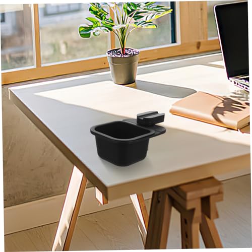 Cabilock bote de basura pequeño con clip para escritorio negro miniatura 4