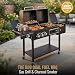 CosmoGrill Hybrid 4 Burner Barbecue DUO Dual Fuel BBQ 3+1 Gas Grill & Charcoal Smoker BBQ Grill, Built-in Thermometer, Warming Rack, Outdoor Portable Large Coal Barbecue for Home Garden Party Cooking.