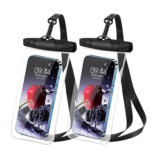 Heliosea Waterproof Phone Pouch, New Lock Design Waterproof Phone case with Lanyard IPX8 Waterproof Dry Bag Universal Beach Cruise Essentials Black