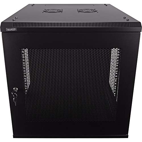 NavePoint 12U Deluxe IT Wallmount Cabinet Enclosure 19-Inch Server Network Rack with Locking Perforated Door 24-Inches Deep Black