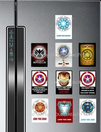 Image of Superhero Ironman Arc Reactor Nanotech Waterproof Digital Picture Magnet. Large Size 10cms x 7cms; Multi Color 1 Piece Ironman Arc Reactor Office Fridge Magnet. Iron Man Gift Souvenir AV-13