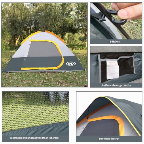 UNP Camping Zelt 2 Personen - Zelt 3 Personen, Ultraleicht Kuppelzelte – Ansicht 4