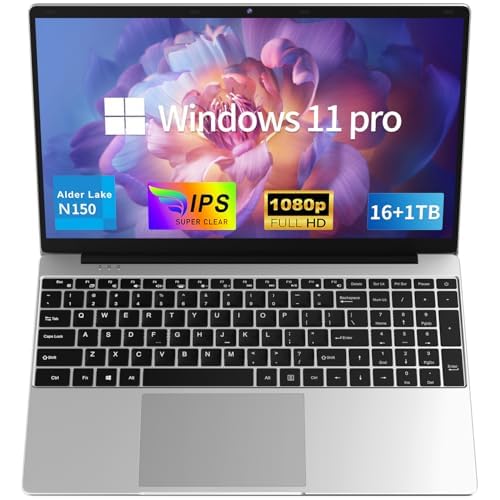 Image of MOONFISH 2026 Gaming Laptop Computer Window 11 Pro, 15.6 Inch Lap Top PC 16GB RAM 1TB SSD, 13th Gen N150 Processor(up to 3.6GHz), Backlit Keyboard, Office 365, Business, Work, Student, School