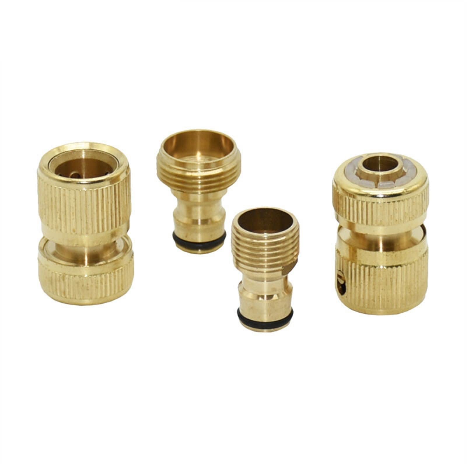 Leak-Proof Pipe Hose Fittings 1/2" Hose Brass Quick Connector Garden Copper Male Thread G1/2 G3/4 Connectors for Water 5set (Color : 1I2 Thread)