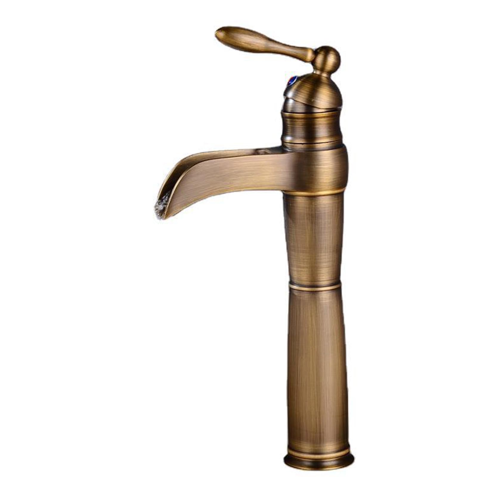 HCFYAUIS Waterfall Basin Taps Single Hole Tall Vintage Mixer Bathroom Tap Waterfall Single Tap,Antique