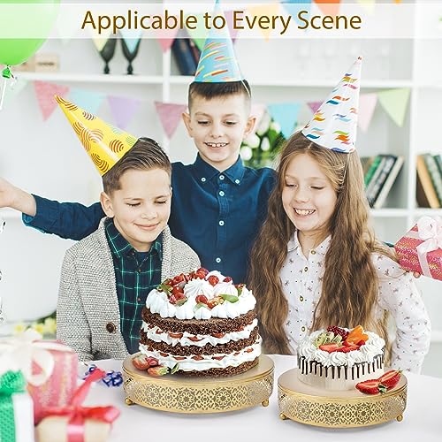 Golden 3-Tier Metal Cake Stand - Cake Stand Set Wedding, Dessert Table Decor, 3-Piece Combination, Iron Art, Elegant and Decorative(Gold)