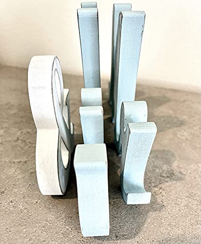 Mr & Mrs Wood Sign Wedding Decorations For Bride & Groom Reception Head Table. Wooden Letters For Married Couple's Centerpiece, Engagement & Bridal Shower Party Or Wedding Cake Table. (Rustic Blue) #TOP5