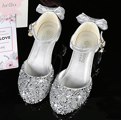 Girls Low Heel Wedding Pump Sandals Glitter Mary Jane Princess Flower Girl Party Dress Shoes for Toddler/Little Kid4