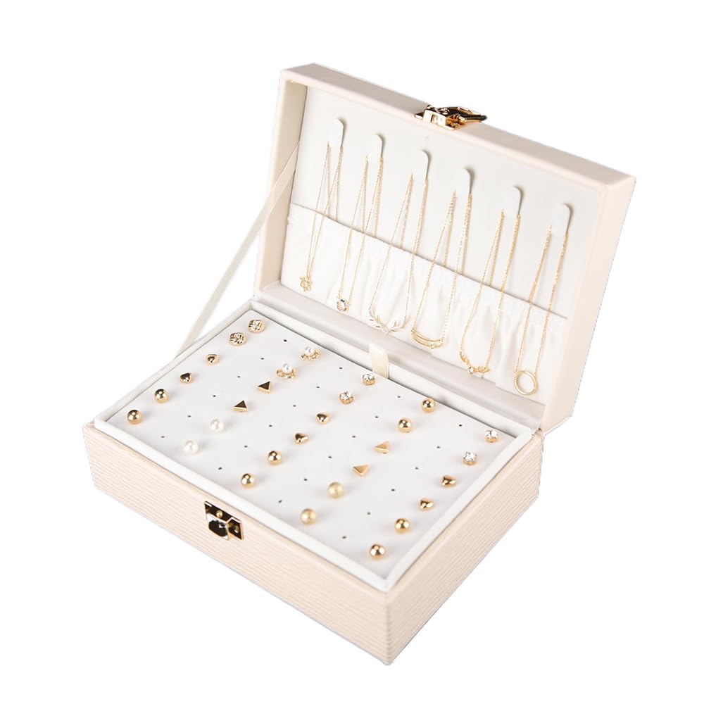 Mini boîte à bijoux de voyage portable anti-nœuds pour colliers