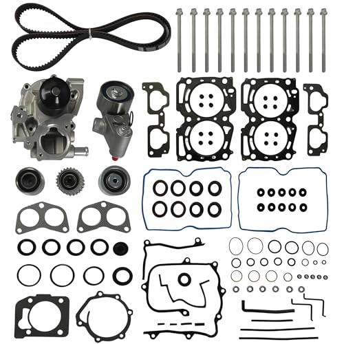 EJ25 Engine Rebuild Kit & Cylinder Head Gasket Set with Head Bolts and Water Pump Fit for Subaru Forester Impreza 2.5L 16V 2006-2011