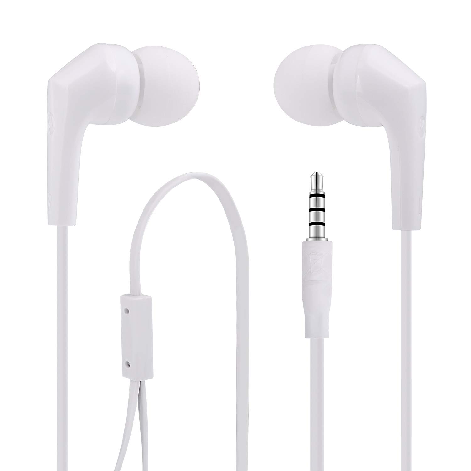 Earphones Headphones, MAS CARNEY MT826 in-Ear Earbud with mic High Definition Noise Isolating Tangle Free with Pure Sound and Powerful Bass for All 3.5mm Music Device.