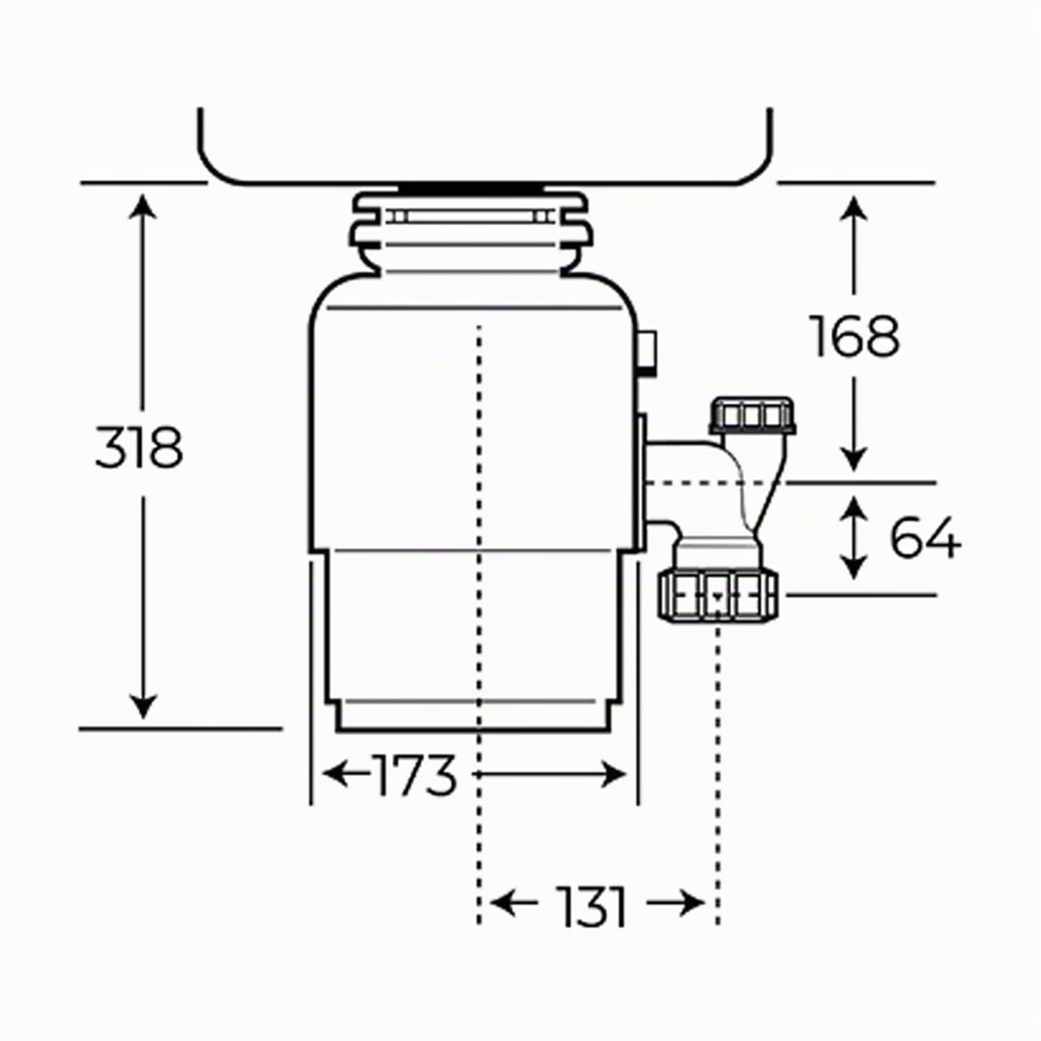 TEKA Triturador de Fregadero, de Acero Inoxidable, Triturador de Basura y Alimentos con Protección Anti Corrosión, Potencia 0,55 CV (380 W), Medidas 17,3 x 31,8 cm, Modelo TR 550