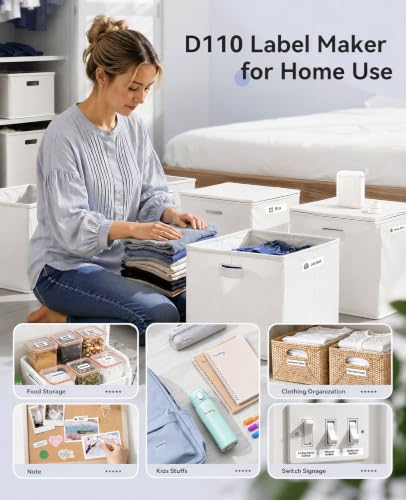 NIIMBOT D110 Bluetooth Label Maker Machine with 1Tape for Home Use, White $7.99 AC + 50% Off Code P2H4N16Y - image 2