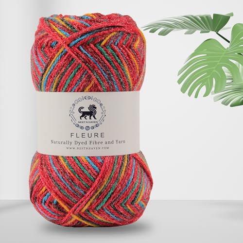 Image of Nestnhaven Acrowools Fleure Hand Knitting and Crochet Yarn. Pack of 1 Ball - 100gms. Shade no - NNHF (Multicolor20) | (300 Gm)