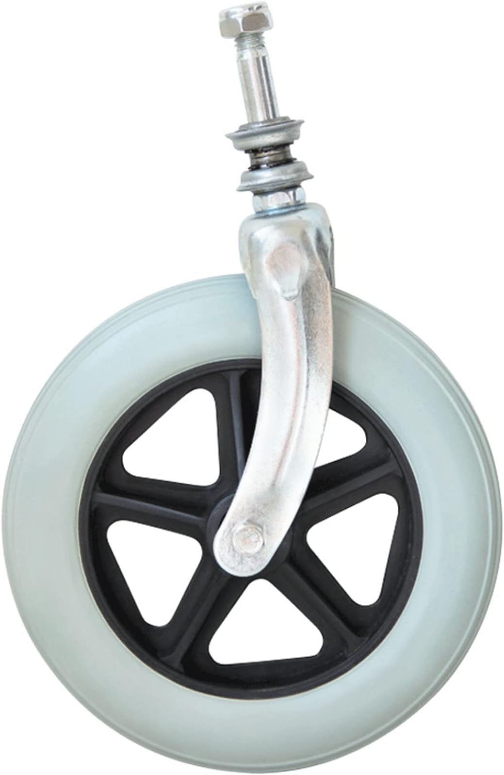 ANSNOW Wheelchair Front Wheel 6/7/8 Inchor Replacement Beafront Fork,Wheelchair Spare Wheels,Replacementer for Wheelchairs Rollators Walkers,Old People Walk Chair Disabled, Grey/Grey/8 Inches