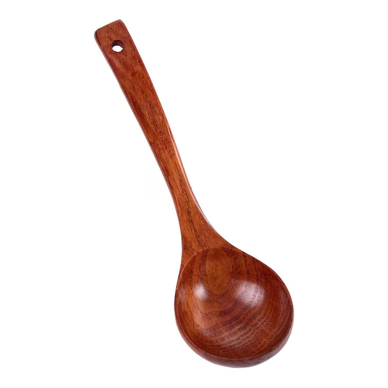 Bottone Multicolor Curved Handle Soup Ladle, Japanese Wood Stirring Spoon For Stews Porridge And Kitchen Use Wooden Kitchens Ladle