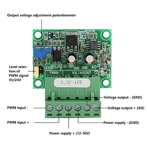 FTVOGUE 3.3V PWM to 0-10V Voltage Converter Modulo di conversione PLC digitale-analogico D/A