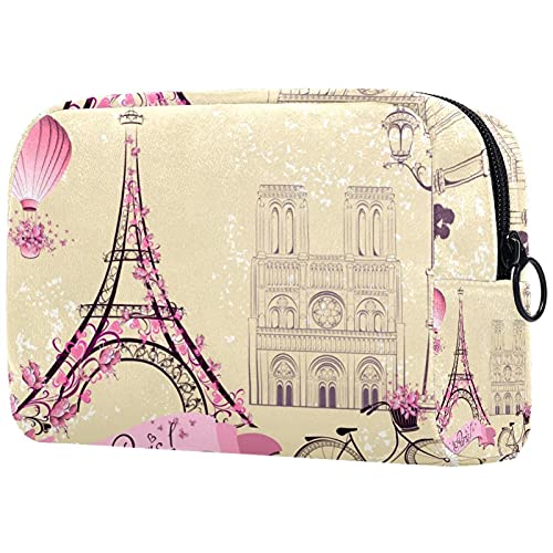 Trousse de Maquillage Organisation Rangement Cosmétique Portable Lampe de Rue de Paris Eiffel Tower pour Les Voyages Plein air