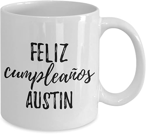 Miniatura 2 de Feliz Cumpleanos Austin Mug Spanish Happy Birthday Personalized Name Gift Coffee Tea Cup 11 oz