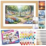 Caydo 4 Pack Custom Paint by Numbers Kit for Adults, Turn Your Photo into Paint Templates via App, Frame & 10 Brushes & 60 Colors, Crafts Gift for Beginner to Create Home Art Decor, 8'x11'