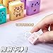 4pc Cartoon Book Shaped Eraser, Clean and Shavings Dual-Use Eraser-Eraser+Pencil Sharpener
