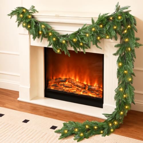 5.9FT Realistic Cedar Garland with Lights, Artificial Pine Garland - image 1