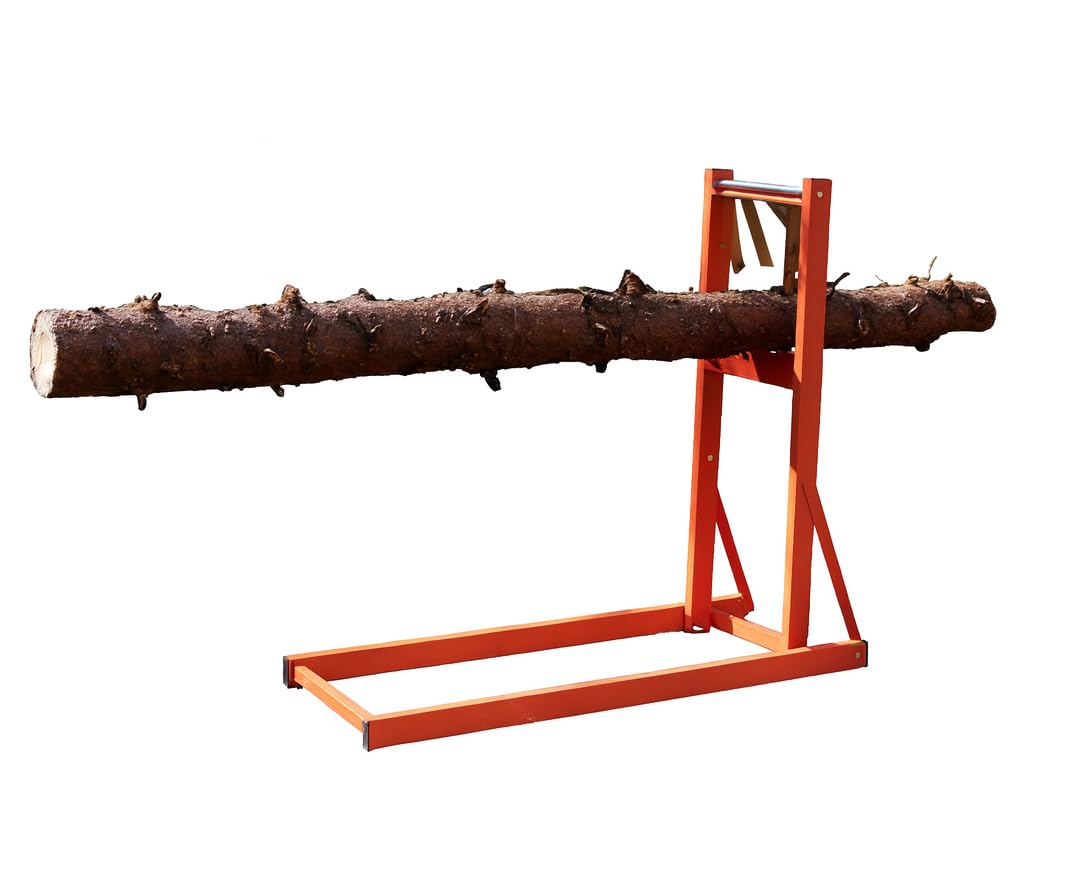 P. Lindberg Sägegestell zum Schneiden von Brennholz, Holzhalter aus Metall | Sägebock für Kettensägenarbeiten, Holzschnittstütze, Brennholzständer,Holzspaltständer,Holzhalter für Stämme bis zu 4 m Länge