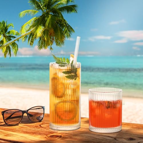 Set de 22 vasos para cóctel y tumblers con tapa y popote miniatura 4